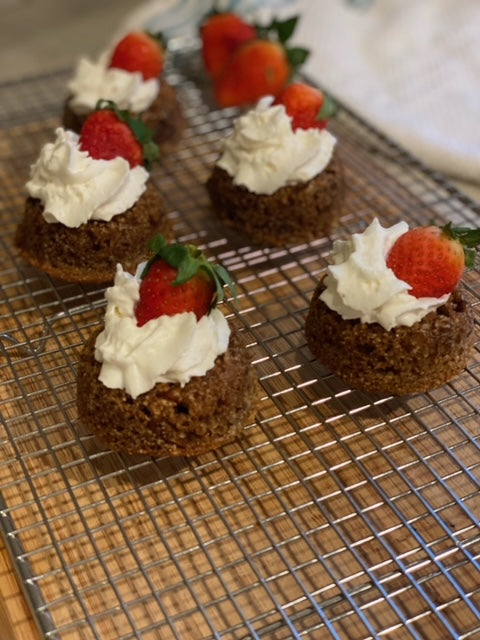 Keto, Low Carb Pecan Muffins  with Whipped Cream Frosting