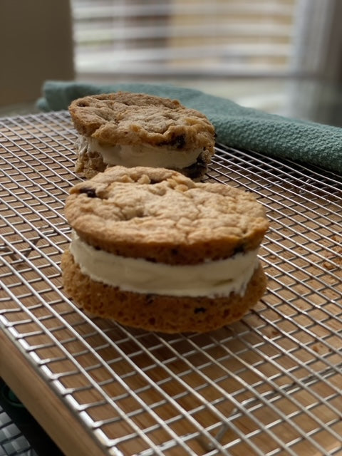Vegan Cookie Ice Cream Sandwiches  (about 2 large sandwich cookies)