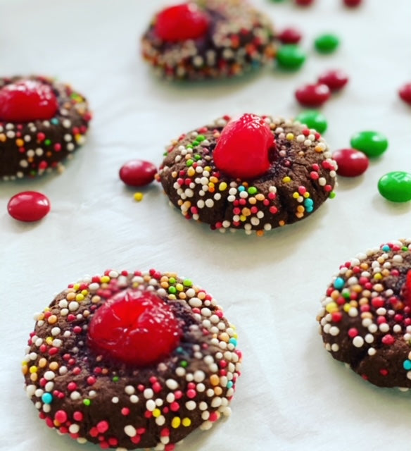 Gluten Free Christmas Rainbow Cherry Cookies