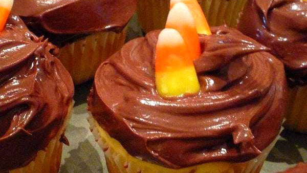 Orange  muffins with Chocolate  Frosting